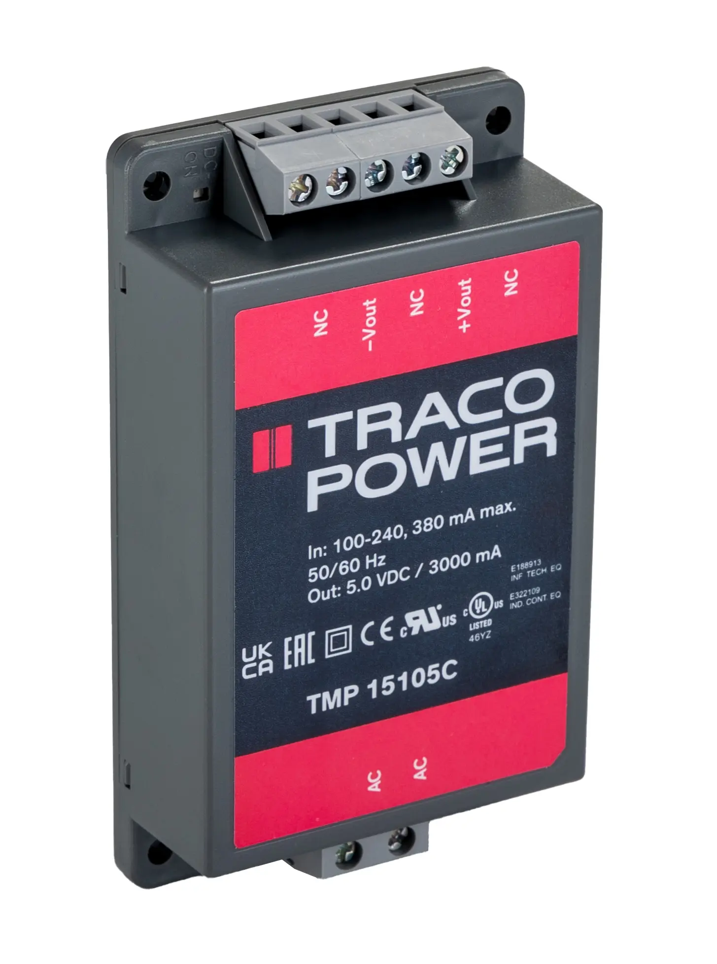 TRACOPOWER TMP Schaltnetzteil, 5V dc / 3A 15W 120 → 370 V dc, 85 → 264 V ac Gekapselt, Gehäusemontage