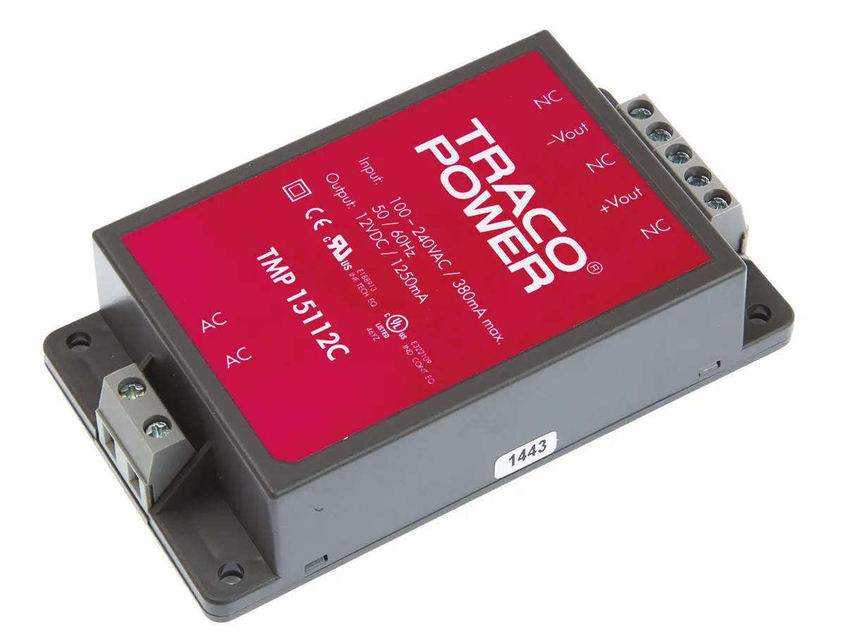 TRACOPOWER Schaltnetzteil, 12V dc / 1.25A 15W 120 → 370 V dc, 85 → 264 V ac Gekapselt, Gehäusemontage