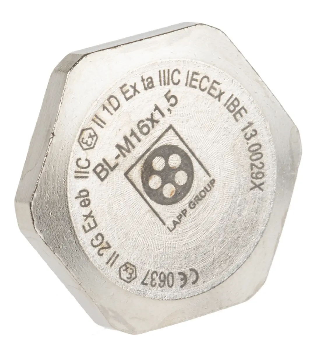 Lapp 5210 Blindstopfen M16, Messing vernickelt Mit Gewinde Ø 22 mm, IP68
