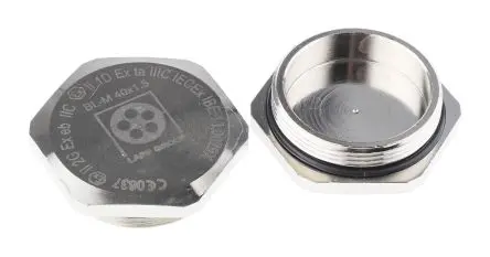 Produktfoto 1 von Lapp 5210 Blindstopfen M40, Messing vernickelt Mit Gewinde Ø 49.5 mm, IP68, Hellgrau