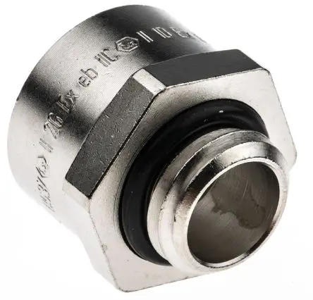 Produktfoto 1 von Lapp SKINDICHT Kabelverschraubung Adapter Typ Vergrößerer M16 M12 Messing vernickelt IP68 Grau -30 °C / 90 °C