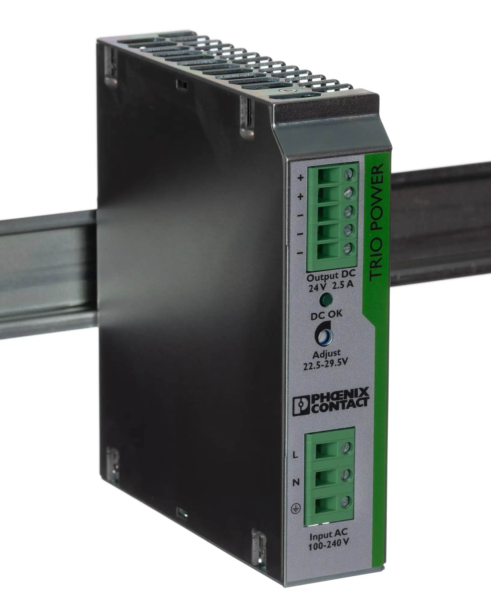 Produktfoto 1 von Phoenix Contact TRIO-PS/1AC/24DC/ 2.5 DIN-Schienen Netzteil Getaktet 24V dc / 2.5A 60W 85 → 264V ac
