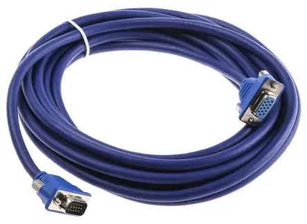 Produktfoto 1 von RS PRO LPVGAM VGA-Kabel A VGA / Stecker B VGA / Buchse, 5 m Flach Blau