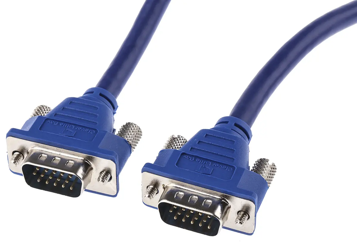 Produktfoto 1 von RS PRO LPVGAM VGA-Kabel A VGA / Stecker B VGA / Stecker, 10 m Flach Blau