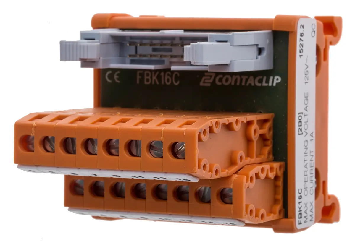 Produktfoto 1 von RS PRO Schnittstellenmodul Flachbandkabel, Stecker, 16-polig, 125 V ac/dc, DIN-Hutschiene 1A