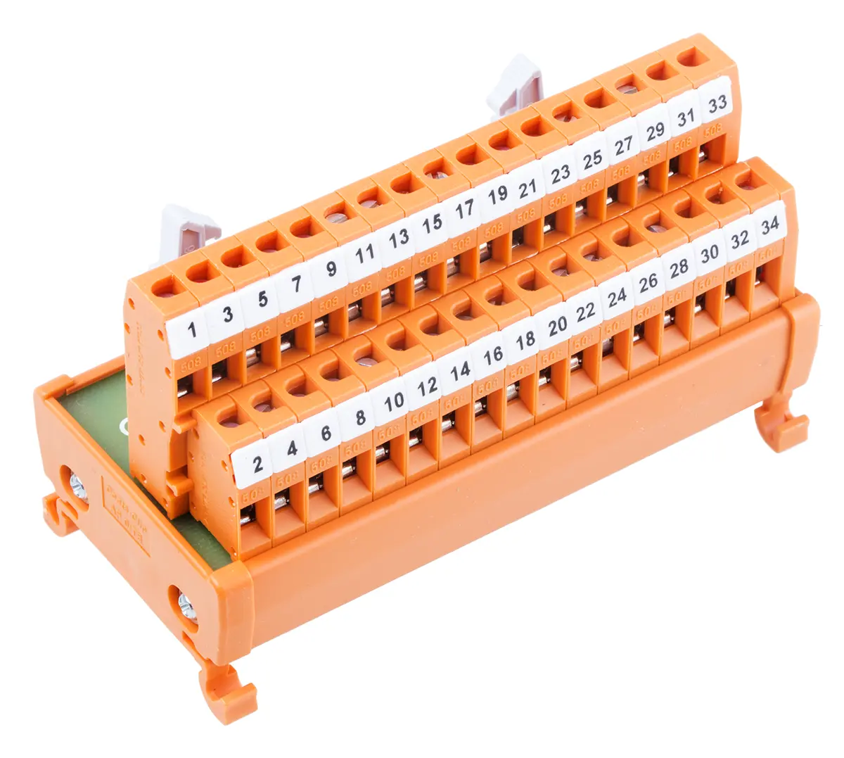 Produktfoto 1 von RS PRO Schnittstellenmodul Flachbandkabel, Stecker, 34-polig, 125 V ac/dc, DIN-Hutschiene 1A