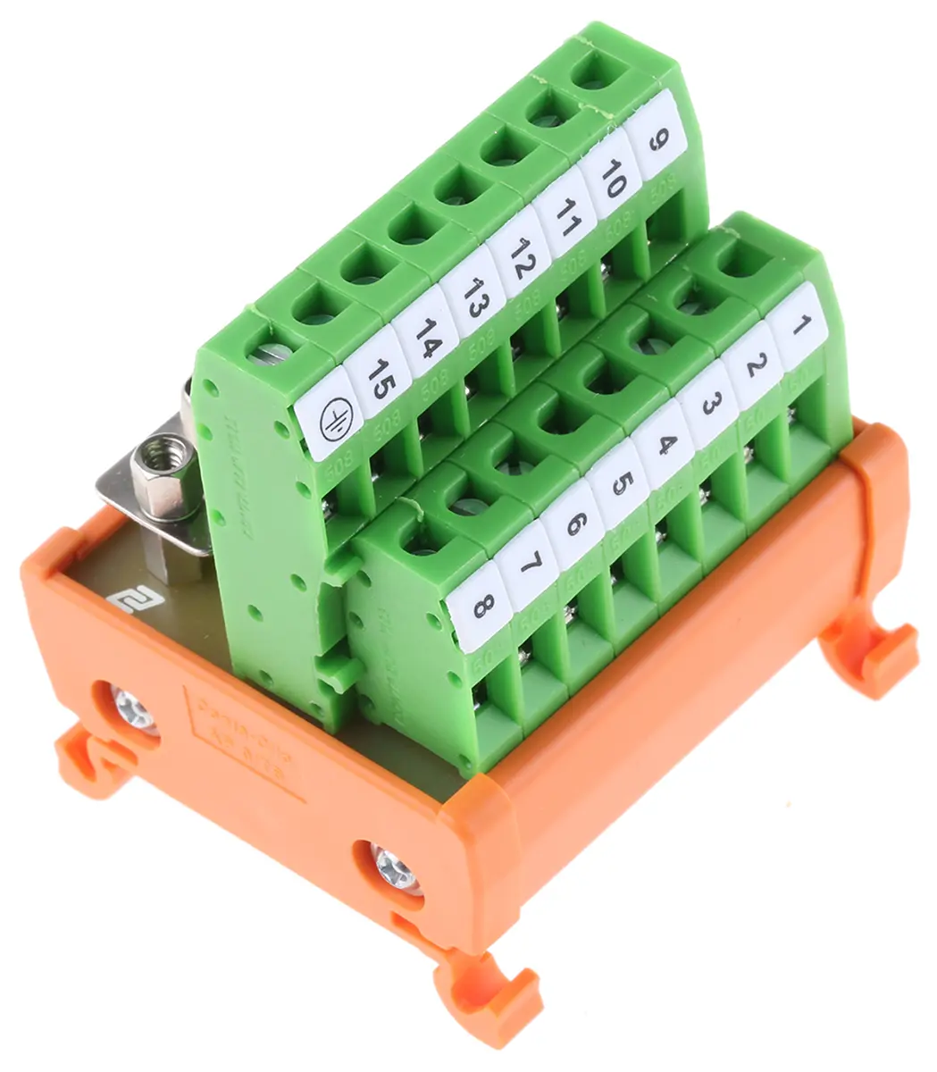 Produktfoto 1 von RS PRO Schnittstellenmodul D-SUB, Buchse, 15-polig, 125 V ac/dc, DIN-Hutschiene 1.5A