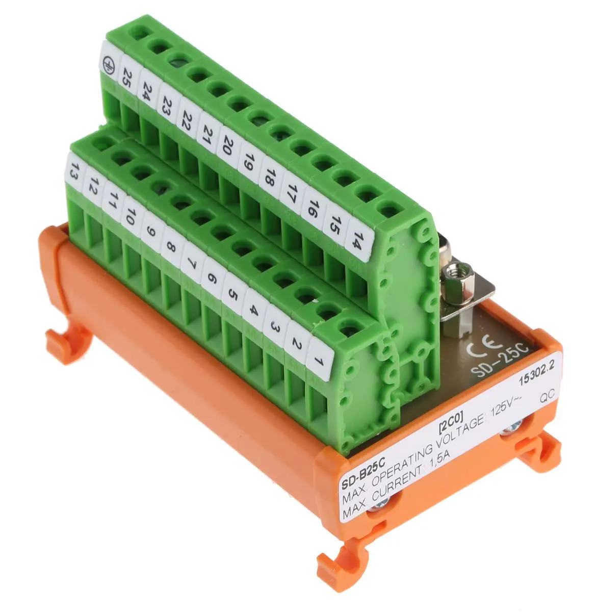 Produktfoto 1 von RS PRO Schnittstellenmodul D-SUB, Buchse, 25-polig, 125 V ac/dc, DIN-Hutschiene 1.5A