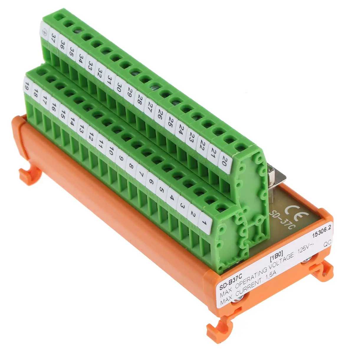 Produktfoto 1 von RS PRO Schnittstellenmodul D-SUB, Buchse, 37-polig, 125 V ac/dc, DIN-Hutschiene 1.5A