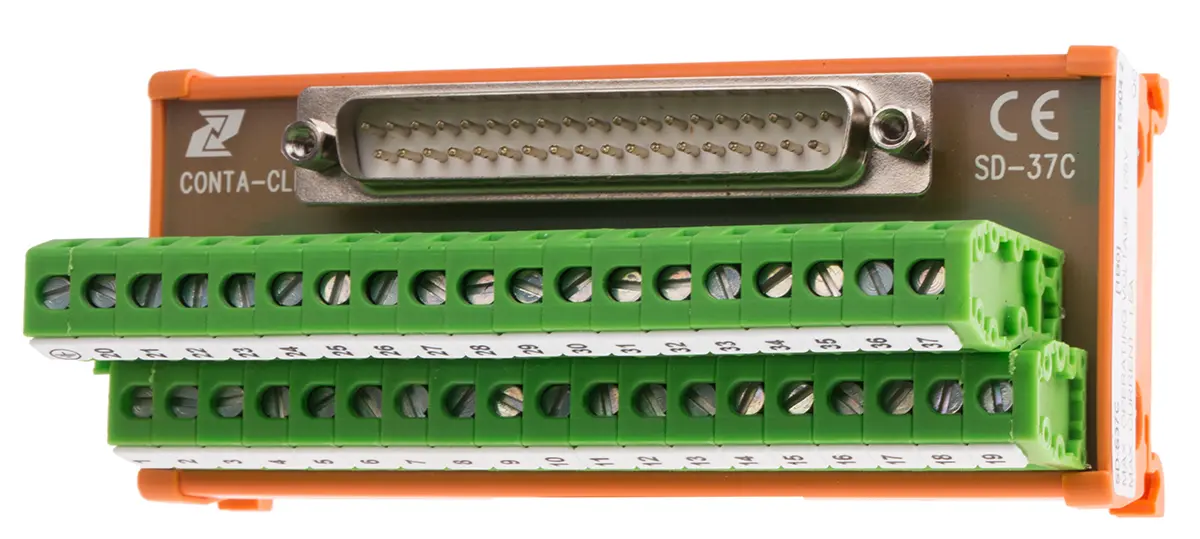 Produktfoto 1 von RS PRO Schnittstellenmodul D-SUB, Stecker, 37-polig, 125 V ac/dc, DIN-Hutschiene 1.5A