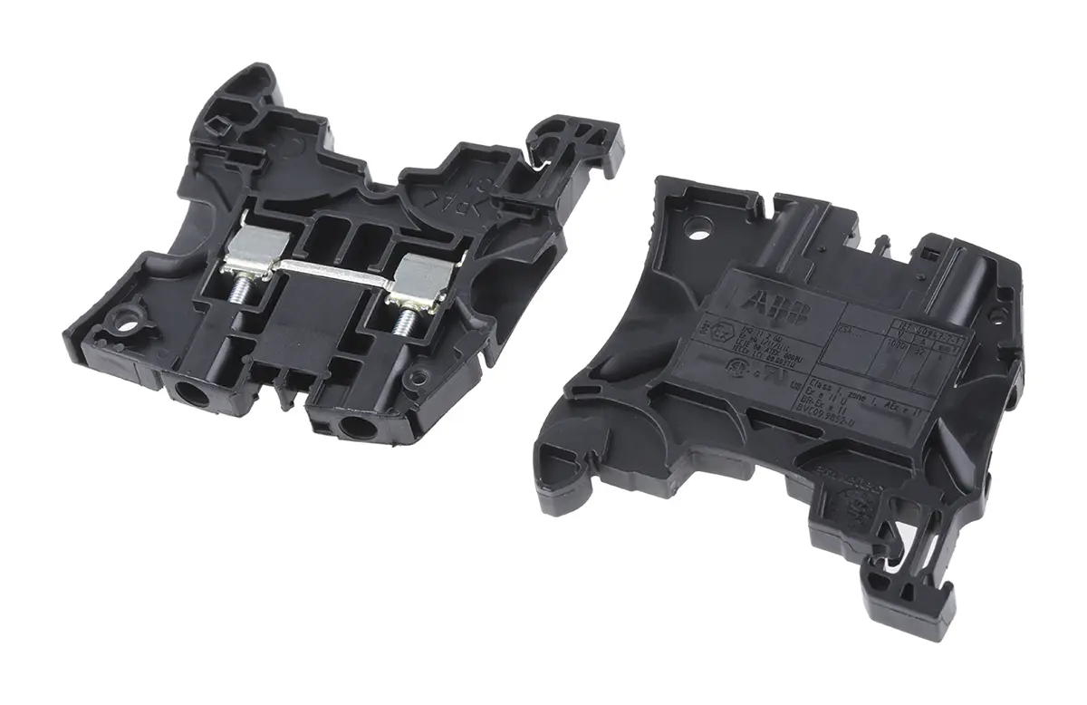Produktfoto 1 von Entrelec ZS4 Reihenklemme Zweifach Schwarz, 4mm², 1 kV ac / 32A, Schraubanschluss