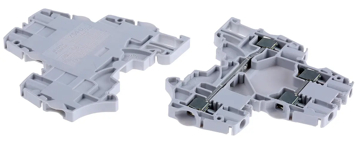 Produktfoto 1 von Entrelec SNK Doppelstock Reihenklemmen 2 Grau, 4 mm², 800 V ac Schraubbefestigung