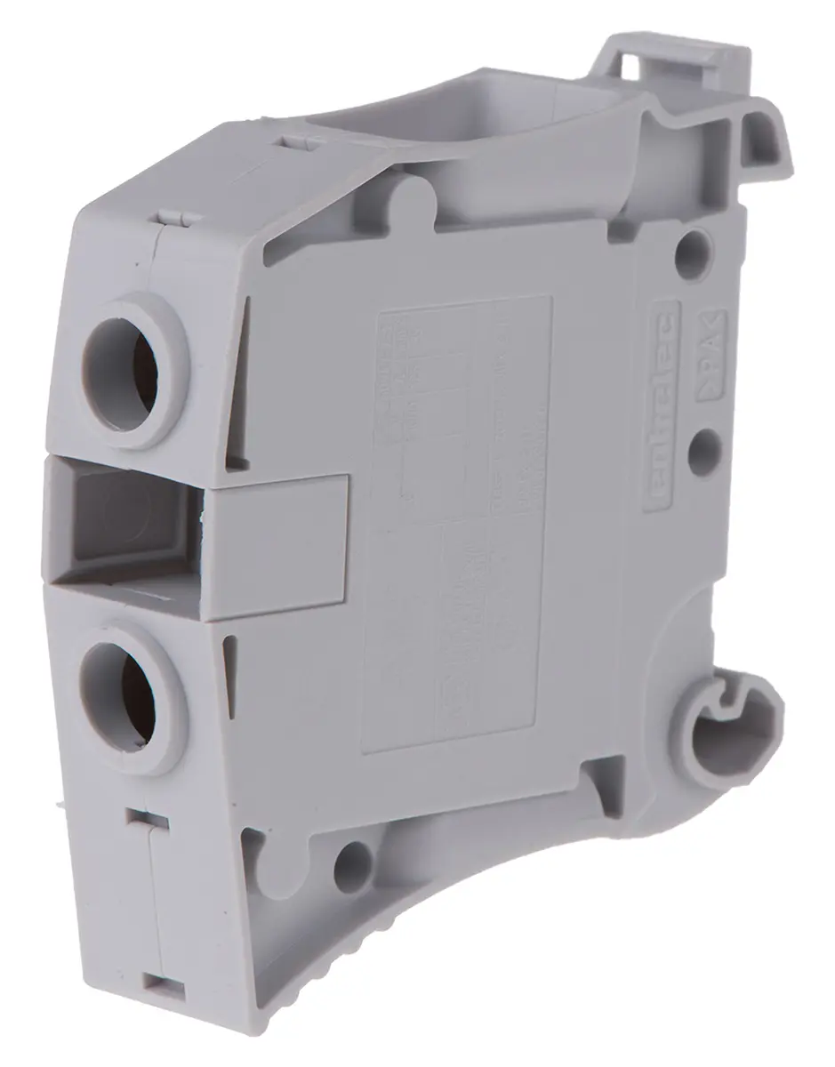 Produktfoto 1 von Entrelec ZS35 Reihenklemme Zweifach Grau, 35mm², 1 kV ac / 125A, Schraubanschluss