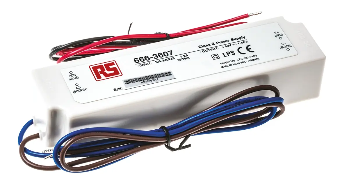 Produktfoto 1 von MEAN WELL LED-Treiber, 58.8 W 264 V ac, 90 V ac, 127V dc, 370 V dc LED-Treiber 1400mA, Ausgang 42V, 9 V