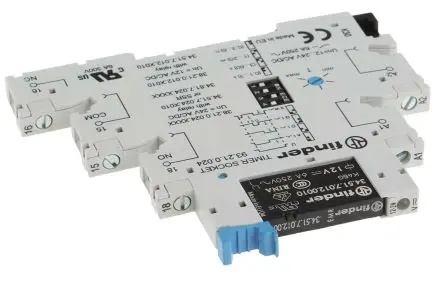 Produktfoto 1 von Finder 38 Zeitrelais, DIN-Hutschiene 60 V dc 12V ac, 0.1 s to 6 h, 1 Kont. Multifunktion, 1-poliger Umschalter