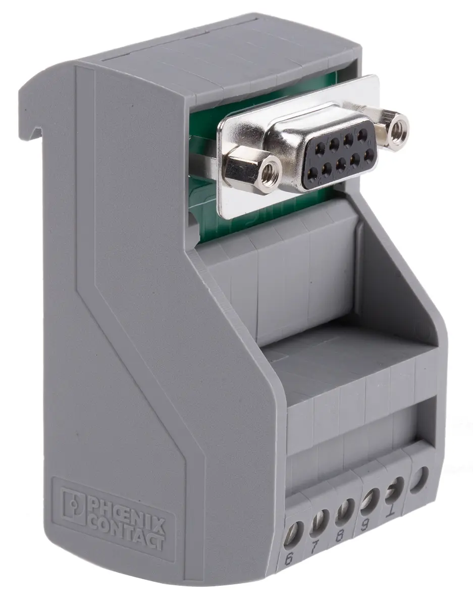 Produktfoto 1 von Phoenix Contact VIP-2 Schnittstellenmodul D-SUB, Buchse, 9-polig, 25 V ac, 60 V dc, DIN-Hutschiene 2A