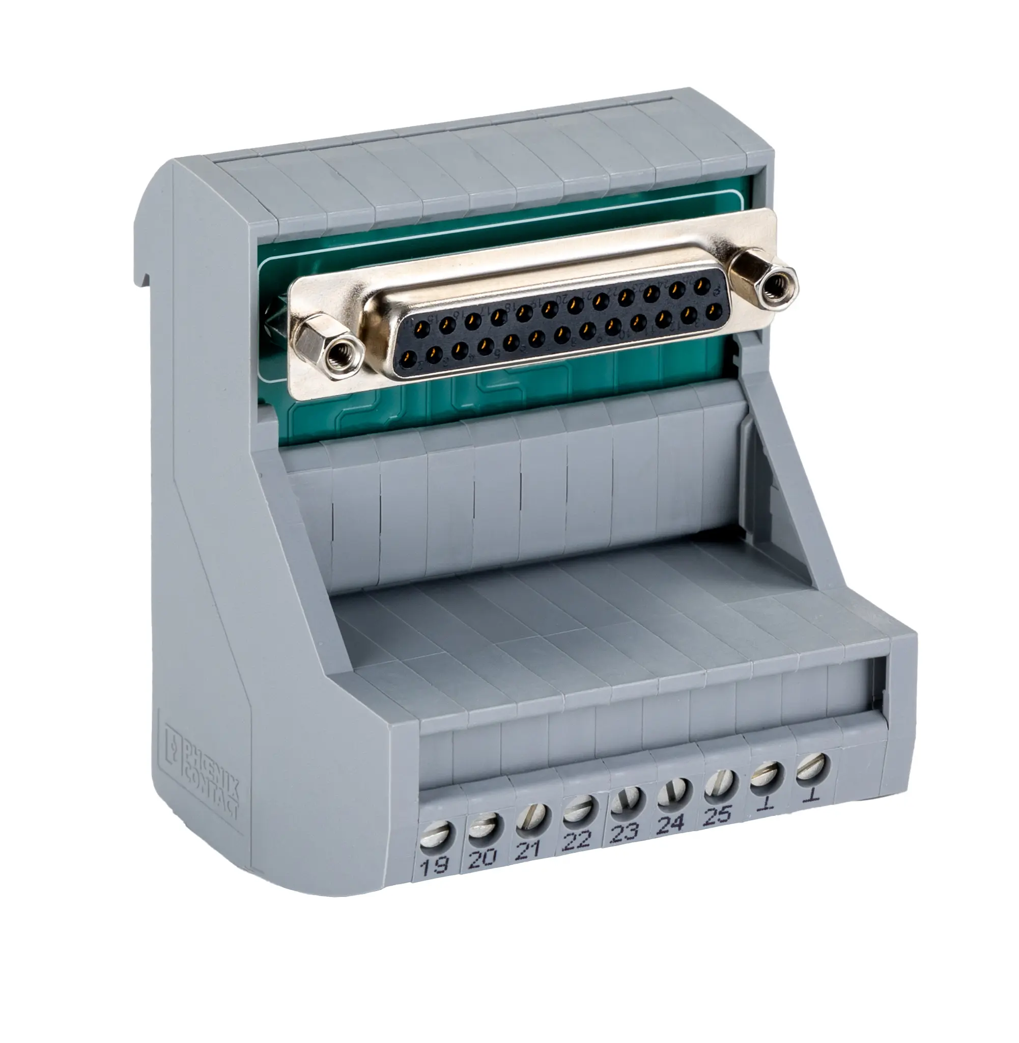 Produktfoto 1 von Phoenix Contact VIP Schnittstellenmodul D-SUB, Buchse, 25-polig, 25 V ac, 60 V dc, DIN-Hutschiene 2A