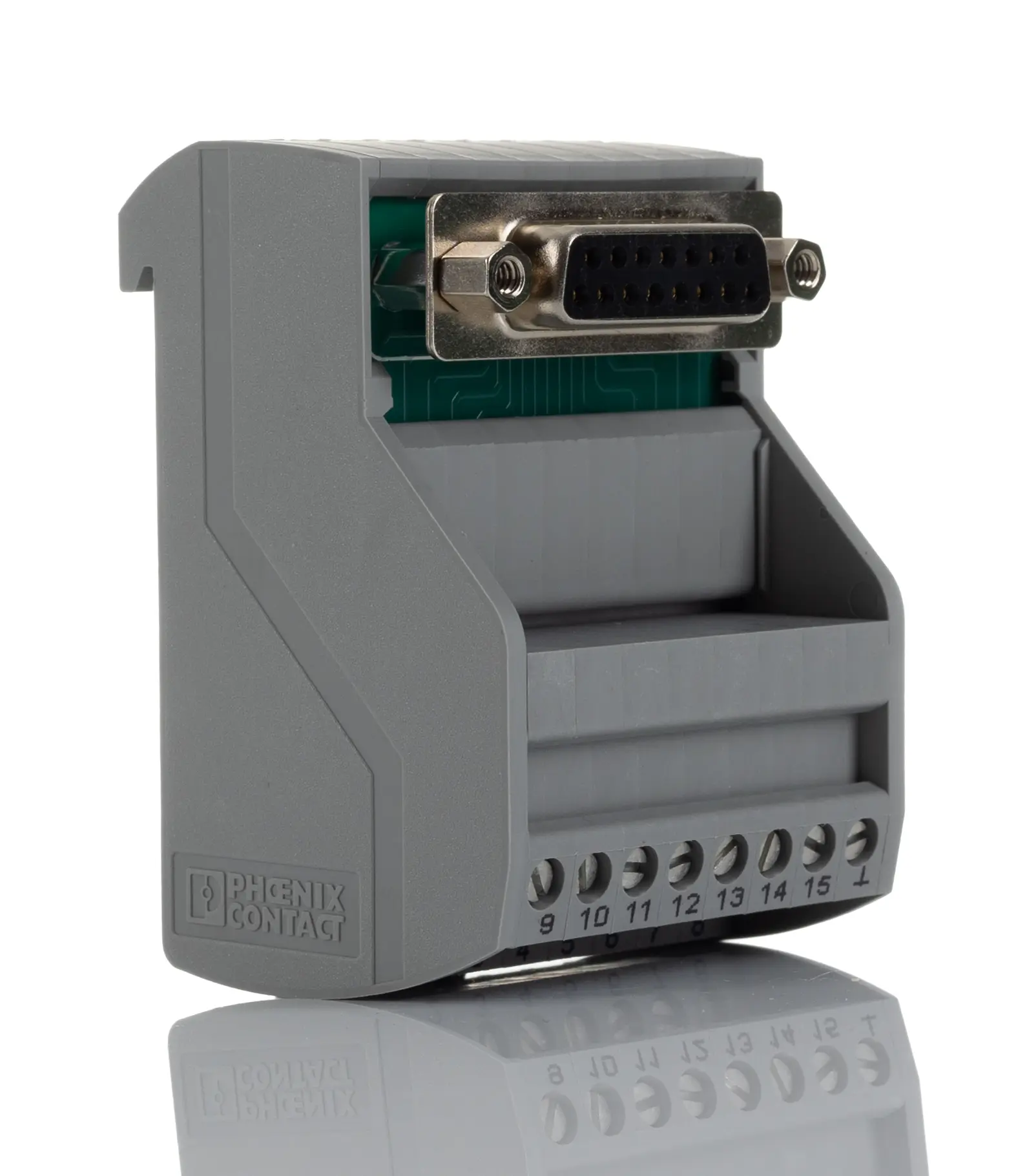 Produktfoto 1 von Phoenix Contact Schnittstellenmodul D-SUB, Buchse, 15-polig, 60 V dc, DIN-Hutschiene 2A