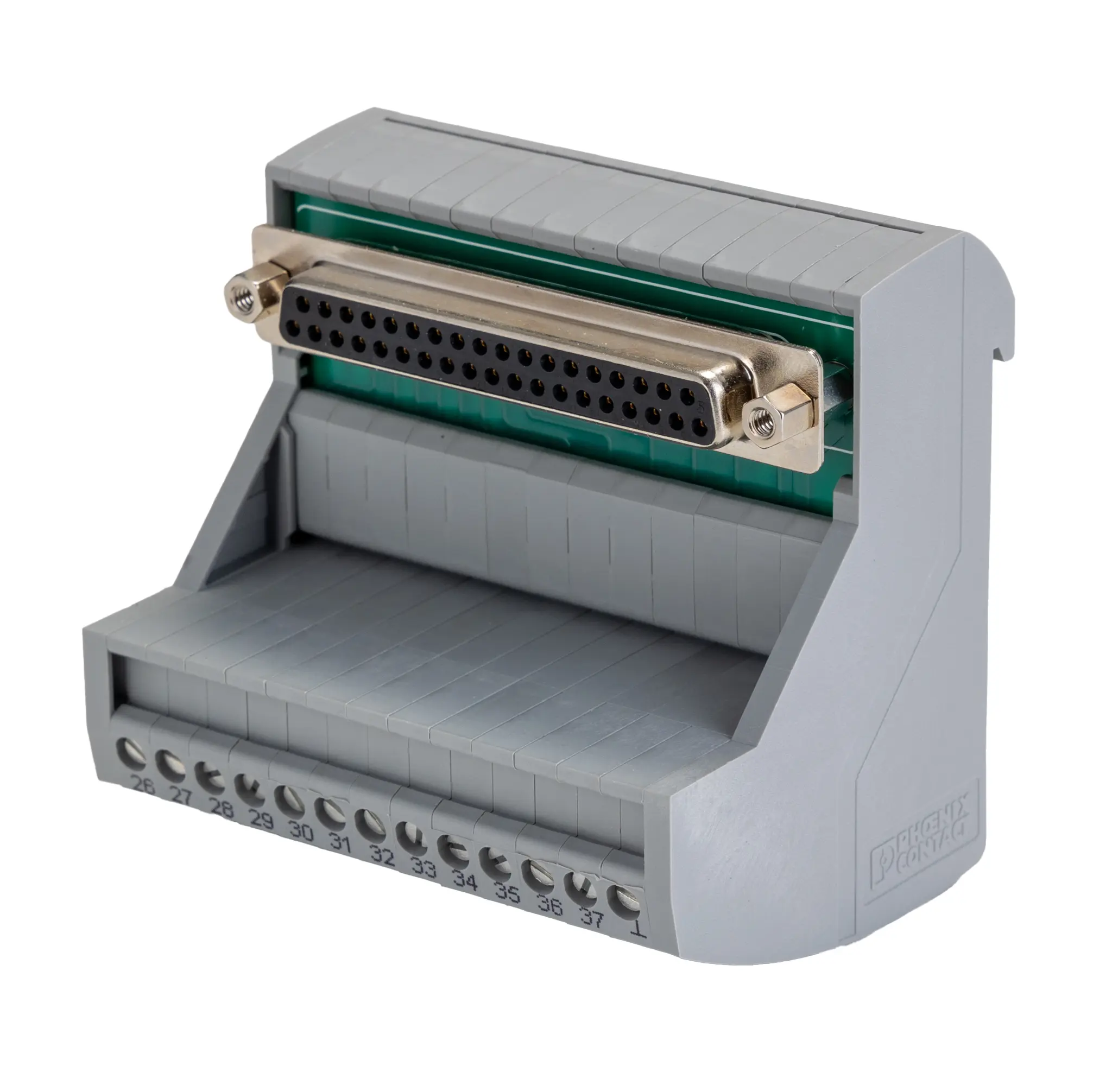 Produktfoto 1 von Phoenix Contact VIP-3/SC/D37SUB/F Schnittstellenmodul D-SUB, Buchse, 37-polig, 25 V ac, DIN-Hutschiene 2A