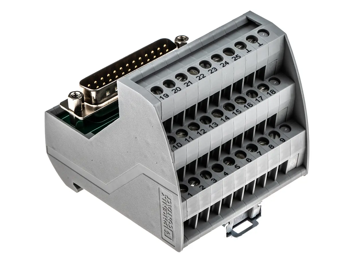 Phoenix Contact VIP-3/SC/D25SUB/M Schnittstellenmodul D-SUB, Stecker, 25-polig, 60 V dc, 25 V ac, DIN-Hutschiene 2A