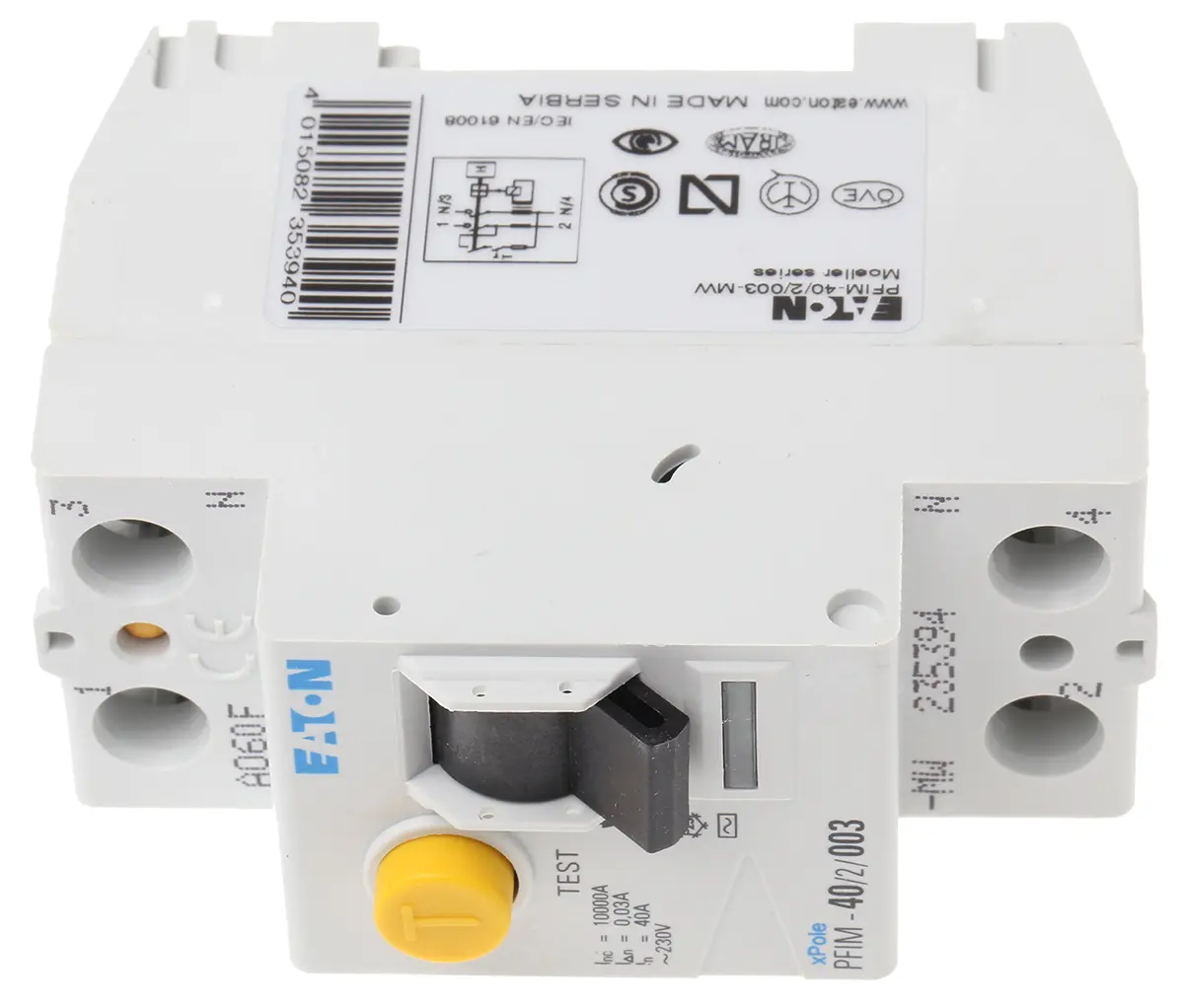 Produktfoto 1 von Eaton RCCB, 1+N-polig, 40A, 30mA Typ AC XBoard