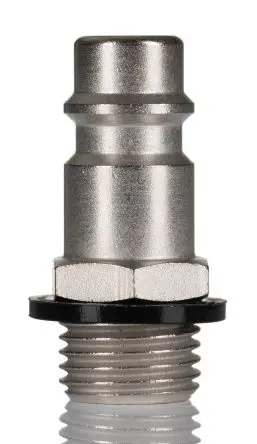 Produktfoto 1 von RS PRO Pneumatische Schnellsteckkupplung, Stahl 1/4 in Stecker, G, Einzel-Absperrung (eine Seite mit Ventil)