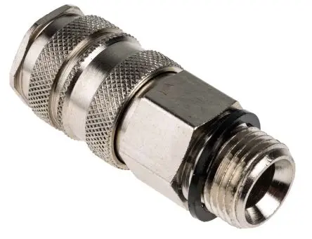 Produktfoto 1 von RS PRO Pneumatische Schnellsteckkupplung, Messing, Stahl 1/2 in Stecker, G, Einzel-Absperrung (eine Seite mit Ventil)