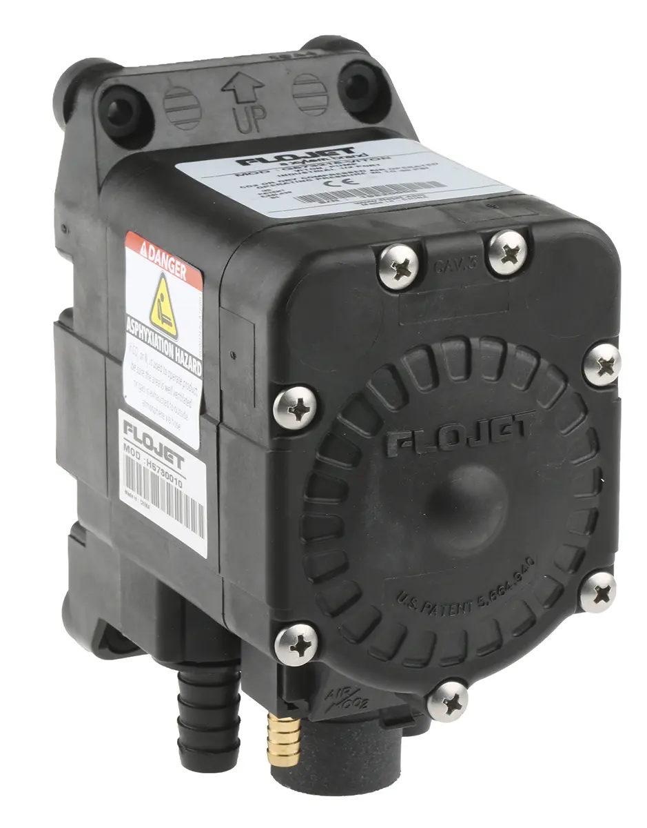 Produktfoto 1 von Xylem Flojet G5732 Membran Hydropumpen, Luft, bis 19l/min, max. 6,9 bar 1/2" Schlauchkupplung, 1/4" Schlauchkupplung,