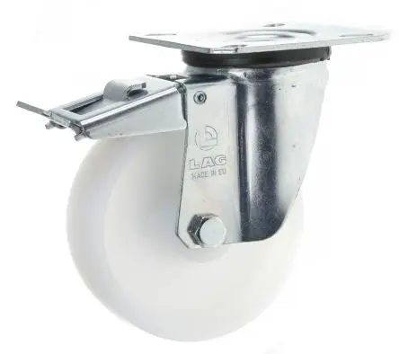 Produktfoto 1 von LAG Gebremst, schwenkbar Rolle, Rad ø 100 mm, 120 kg, Ges H. 128 mm, Rad B. 30 mm