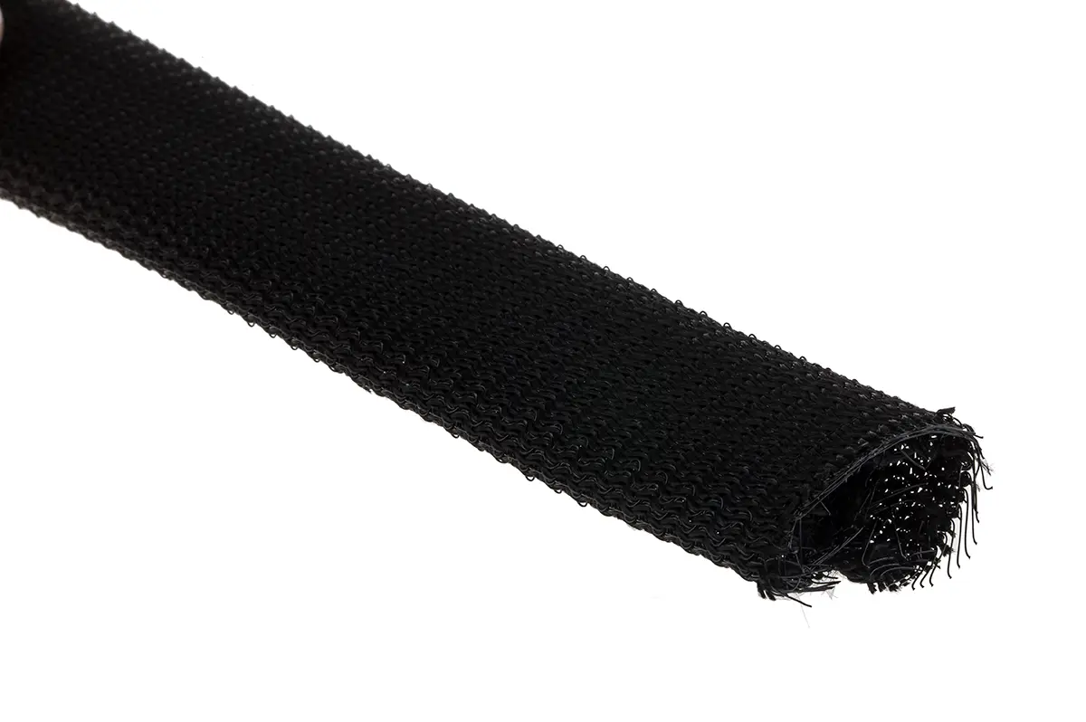 Produktfoto 1 von RS PRO Kabelschlauch Schwarz PET für Kabel-Ø 14mm bis 21mm, Länge 3m Umflochten
