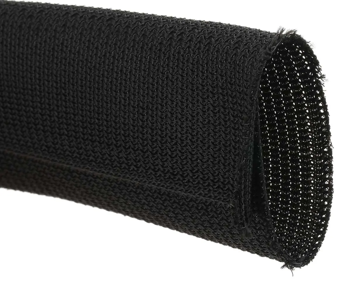 Produktfoto 1 von RS PRO Kabelschlauch Schwarz PET für Kabel-Ø 32mm bis 44mm, Länge 3m Umflochten
