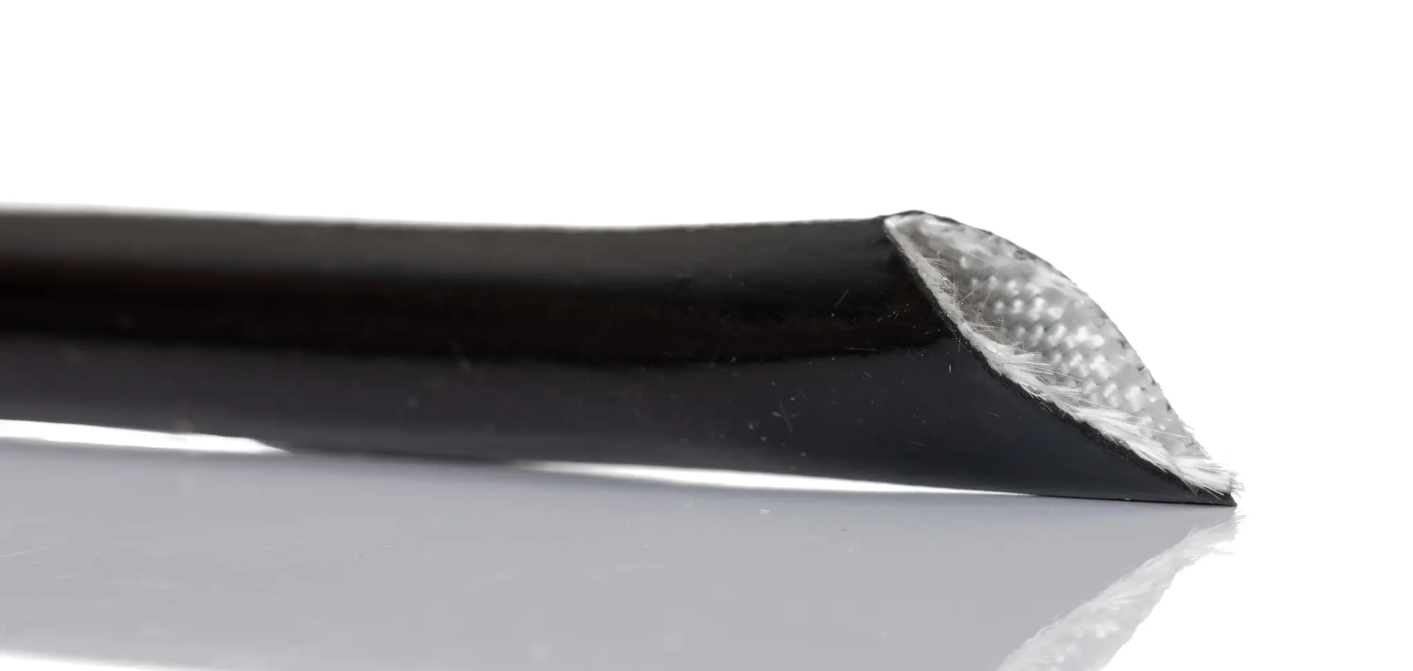Produktfoto 1 von RS PRO Kabelschlauch Schwarz Silikongummi Glas für Kabel-Ø 12mm bis 19.2mm, Länge 1m Umflochten Dehnbar