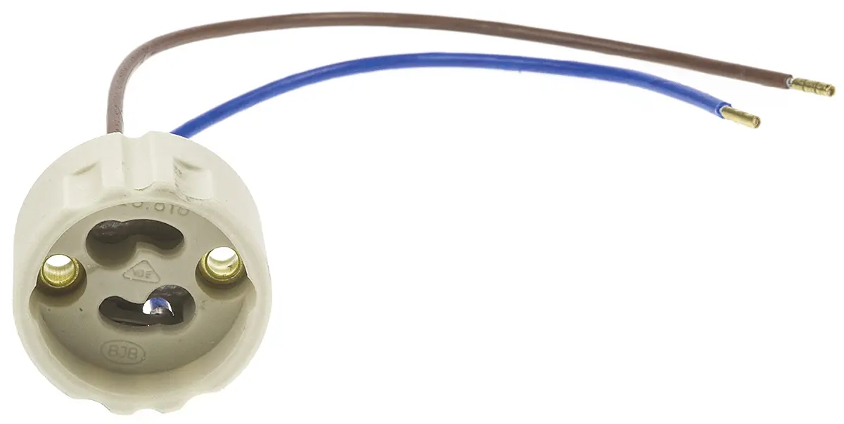 Produktfoto 1 von BJB Lampenhalter GU10, GZ10/GU10 Schraubanschlussklemme, 660 W, 2-Pin, Keramik, Glimmer, Halogen, Schraubbefestigung