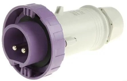 Produktfoto 1 von Scame IEC309 Leistungssteckverbinder Violett 2P, 20V, 25 V, Kabel Gerade IP67 16A