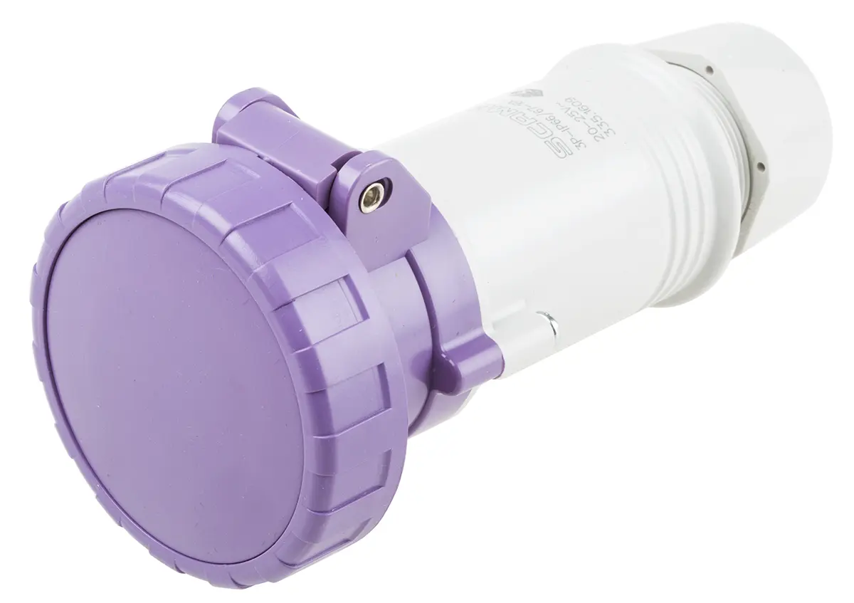 Produktfoto 1 von Scame IEC309 Leistungssteckverbinder Violett, 25V 3P / 16A, Kabel IP66, IP67