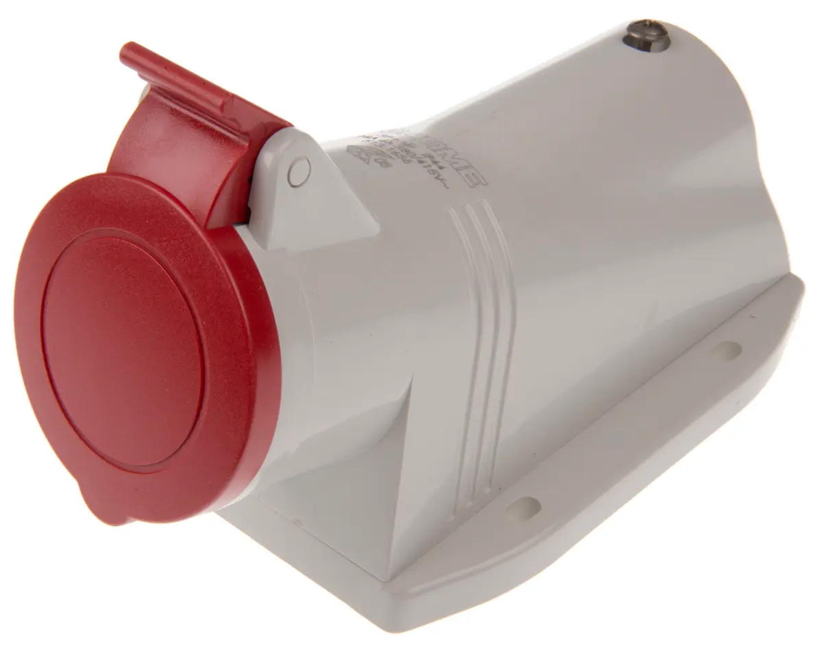 Produktfoto 1 von Scame OPTIMA-BASE Leistungssteckverbinder Rot, 415V 3P+PE / 16A, Wand IP44