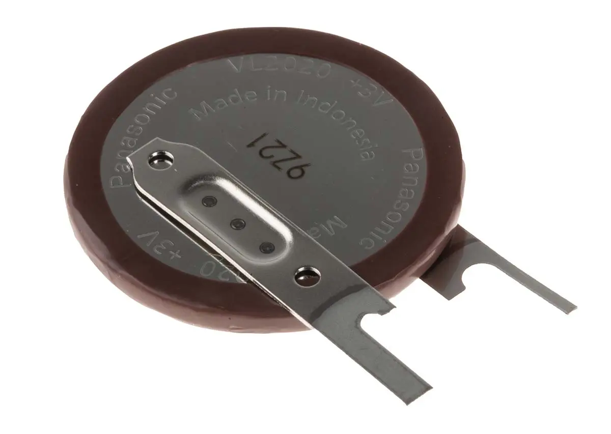 Produktfoto 1 von Panasonic Lithium Vanadiumpentoxid Knopfzellen Akku, ø 20 mm 3 V / 20 mAh