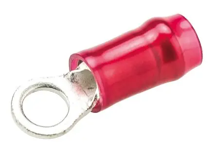 Produktfoto 1 von TE Connectivity PIDG Ringkabelschuh, Isoliert 22 AWG, Nylon, Rot, 16 AWG max.AWG, aussen ø 5.54 mm, innen ø 3.68 mm,
