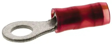 Produktfoto 1 von TE Connectivity PIDG Ringkabelschuh, Isoliert 20 AWG, Nylon, Rot, 20 AWG max.AWG, aussen ø 7.92 mm, innen ø 4.34 mm, M4