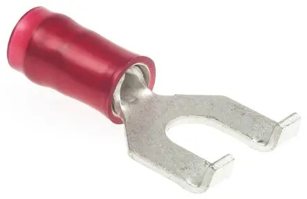 TE Connectivity PIDG Rot Isoliert Gabelkabelschuh B. 10.57mm, M4 Nylon 22 AWG 16 AWG