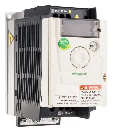 Produktfoto 1 von Schneider Electric Altivar 1-Phasen Antrieb mit regelbarer Drehzahl 0.55 kW 480V 3.5 A 400Hz