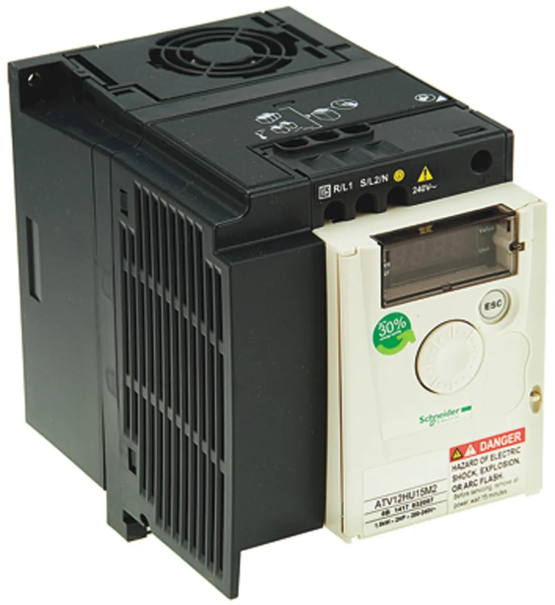 Produktfoto 1 von Schneider Electric ATV 12 1-Phasen Antrieb mit regelbarer Drehzahl 1.5 kW 480 V 7.5 A 400Hz