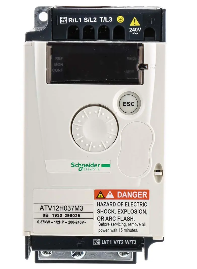 Produktfoto 1 von Schneider Electric ATV 12 3-Phasen Frequenzumrichter 0.37 kW 480 V 2.4 A 400Hz