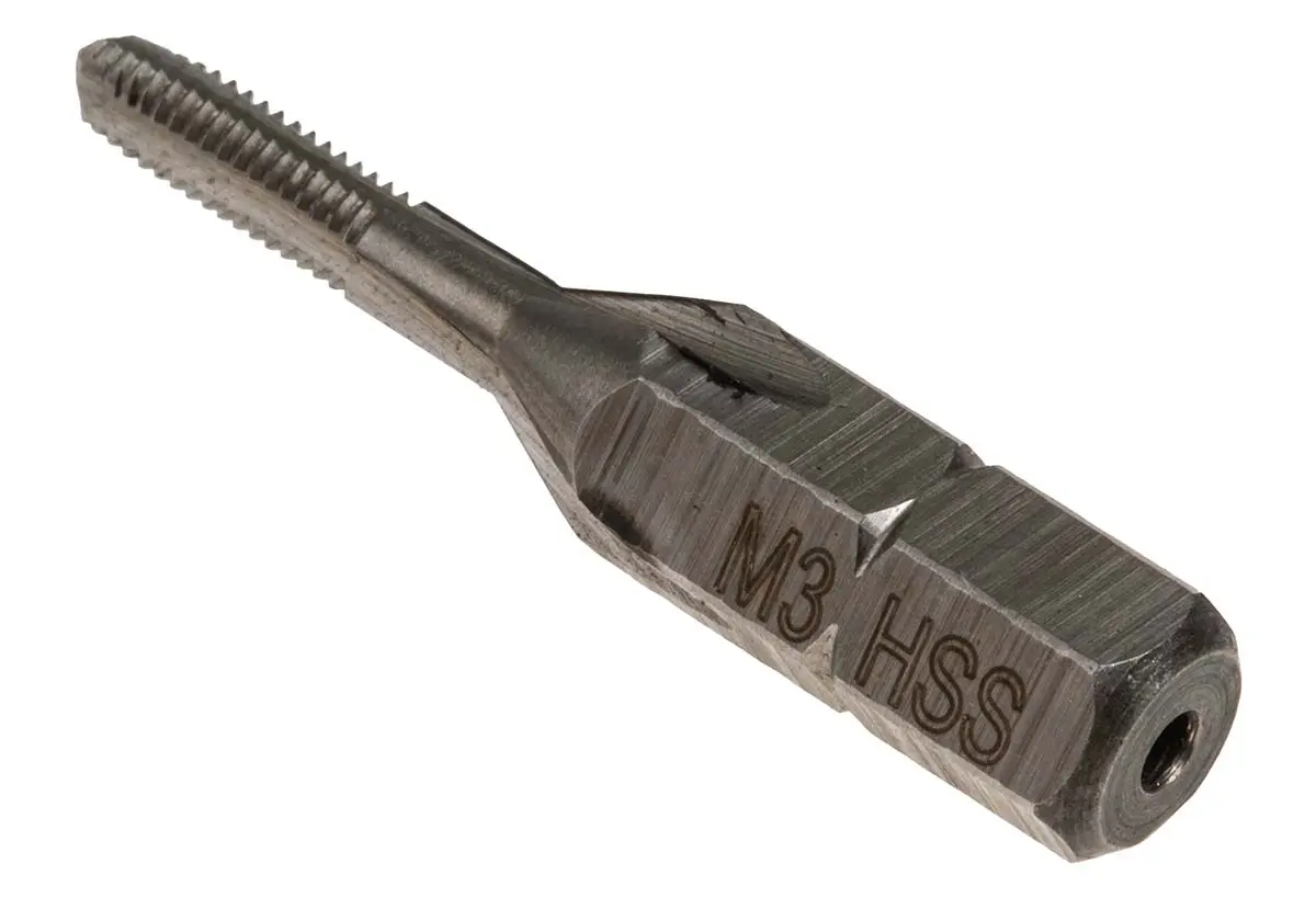 Produktfoto 1 von RS PRO Gewindebohrer HSS Hand, Metrisch Sechskantantrieb-Gewindebohrer, Rechtsgewinde, 1-teilig M3