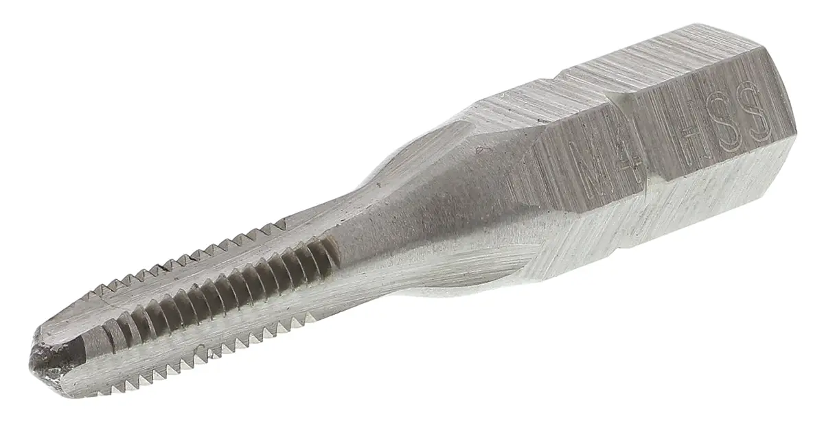 RS PRO Gewindebohrer HSS Hand, Metrisch Sechskantantrieb-Gewindebohrer, Rechtsgewinde, 1-teilig M4