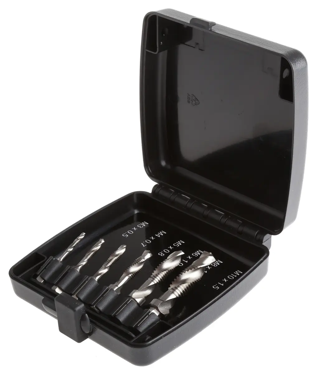 RS PRO Gewindebohrer-Satz HSS Hand, Metrisch Sechskantantrieb-Gewindebohrer, Rechtsgewinde, 6-teilig M3 to M10