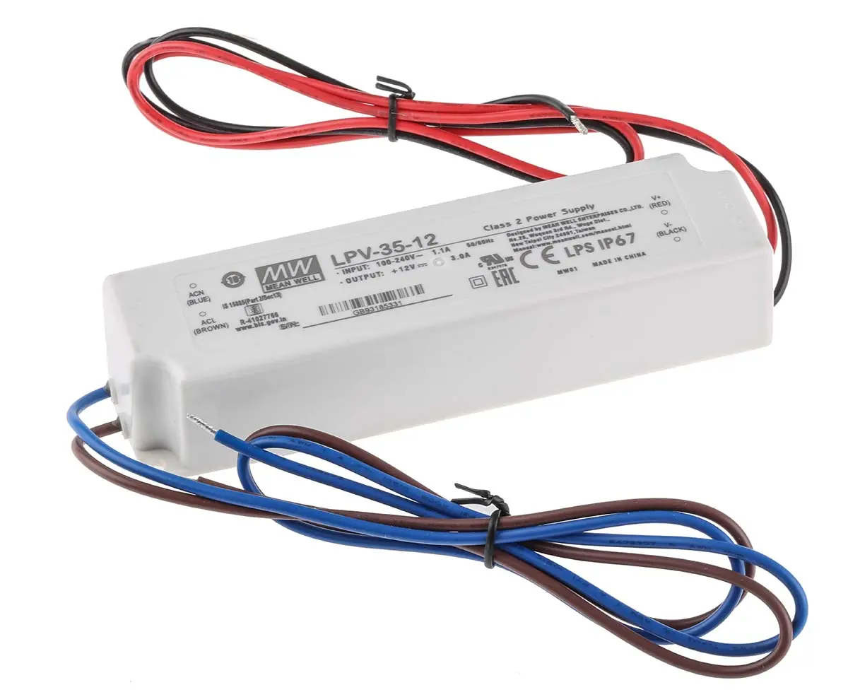 Produktfoto 1 von MEAN WELL LED-Treiber, 36 W 90 → 264 V ac LED-Treiber 3 A, Ausgang 12 V