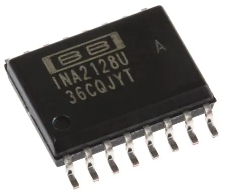 Texas Instruments Instrumentierungsverstärker SOIC, Offset 125 μV Oberfläche 1.3 MHz 16-Pin 1.5 mA 18V 2.25 V