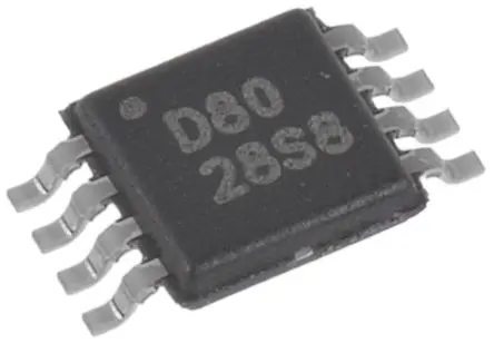 Produktfoto 1 von Texas Instruments 16 bit 1 DAC 200 ksps MSOP, 8-Pin, Interface Microwire, QSPI, SPI
