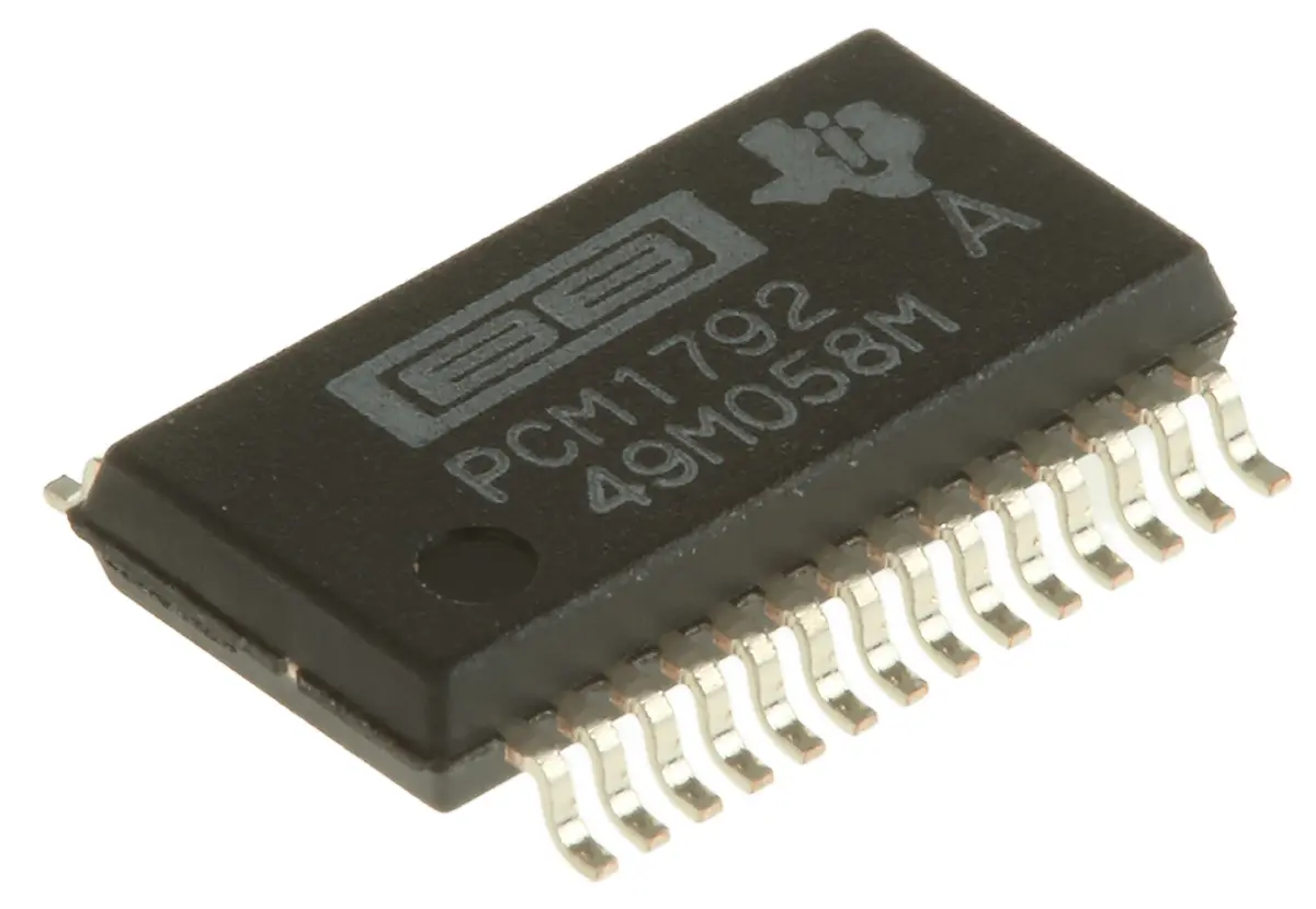 Produktfoto 1 von Texas Instruments 24 bit 2 Audio-DAC 192 ksps SSOP, 28-Pin, Interface SPI, I2C